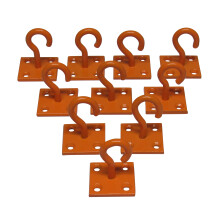 (Orange, Pack of 10) Horse Tie Hook on Plates (Rope Chain Tether)