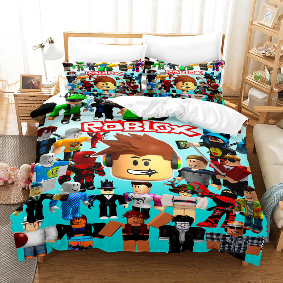 (Style 2, Single 135*200cm) ROBLOX Bedding Single Double Duvet Cover Cartoon