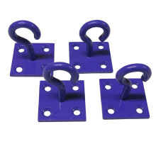 (Purple, Pack of 4) Horse Tie Hook on Plates (Rope Chain Tether)