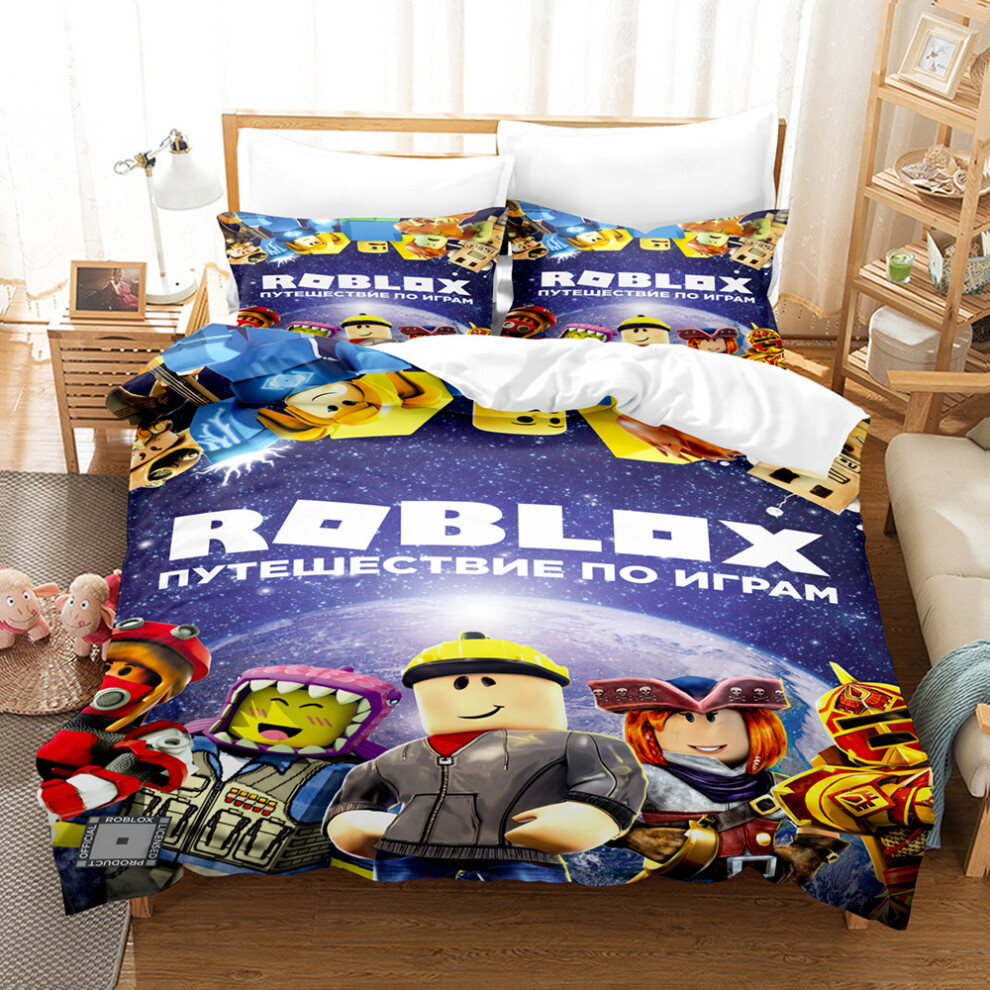 (Style 5, Double 200*200cm) ROBLOX Bedding Single Double Duvet Cover Cartoon