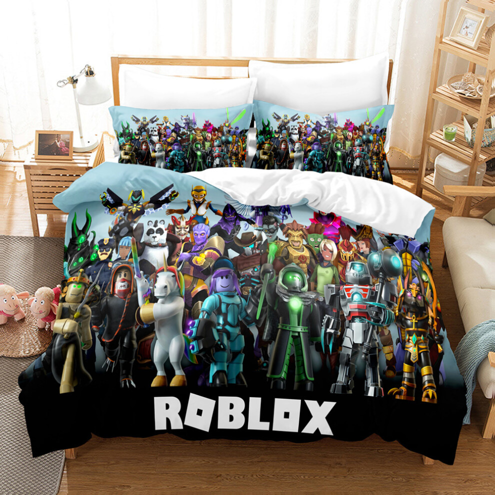 (Style 6, King 240*220cm) ROBLOX Bedding Single Double Duvet Cover Cartoon