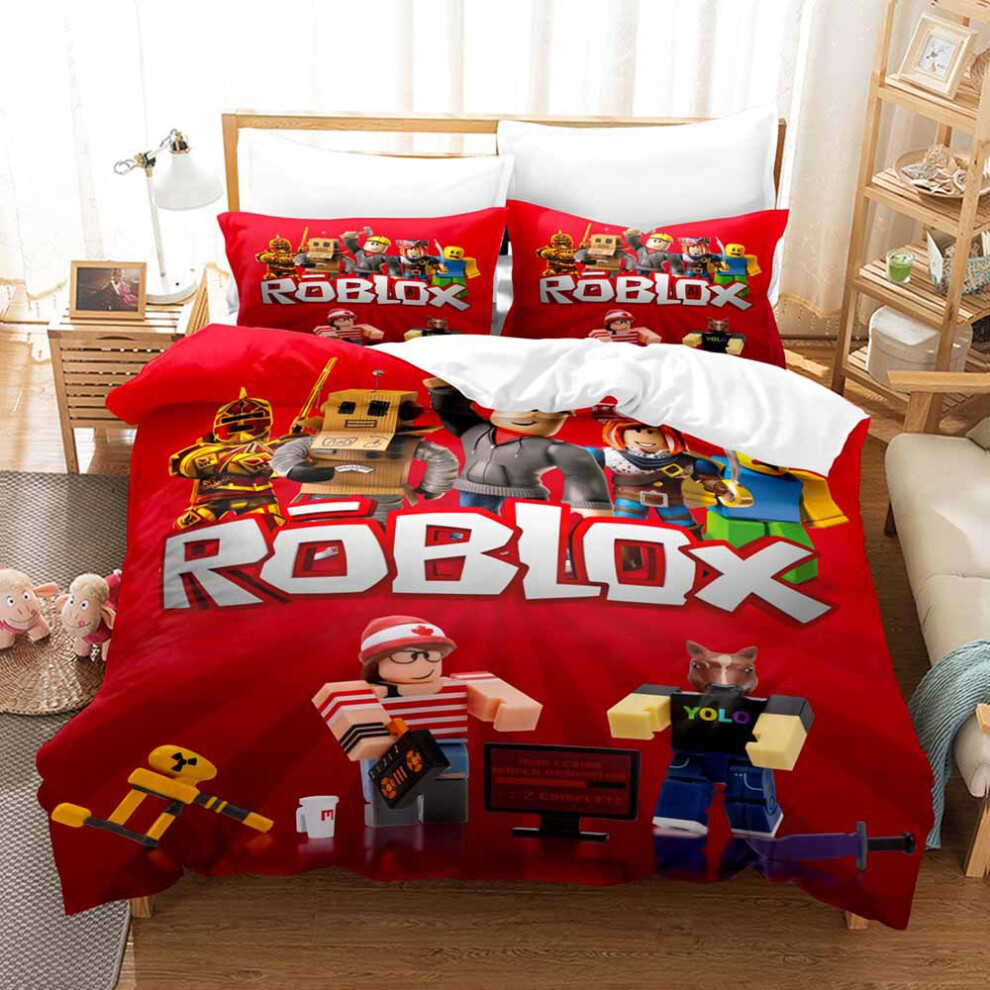 (Style 7, Single 135*200cm) ROBLOX Bedding Single Double Duvet Cover Cartoon