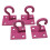 (Pink, Pack of 4) Horse Tie Hook on Plates (Rope Chain Tether) 1