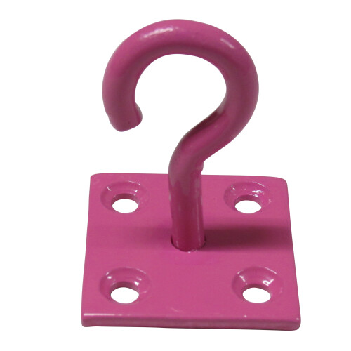 (Pink, Pack of 4) Horse Tie Hook on Plates (Rope Chain Tether) 2