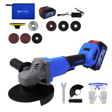 Brushless Angle Grinder Ø115mm Disc 18000RPM Power Hand Tool Adjustable Speed with 3.0Ah Battery and Grinder Wheels for Grinding Polishing