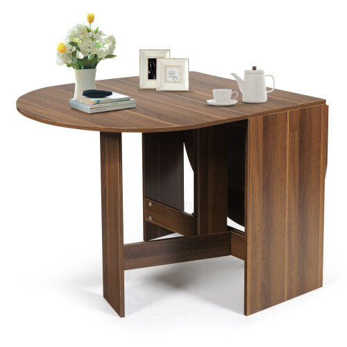 Costway 3-in-1 Multifunctional Drop Leaf Table Space-Saving Expandable Desk