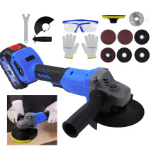 115mm Brushless Angle Grinder Tool Adjustable Speed for Cutting Polishing Grinding Sanding 18000rpm with 3.0Ah Battery Handle and Grinder Wheel