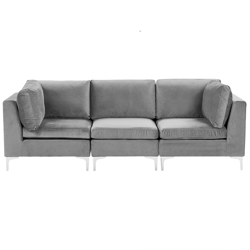 Modular Sofa EVJA Velvet Grey 3 Seater
