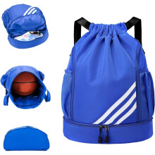 (Blue) Drawstring Bags,Waterproof Swimming Bag For Kids Adults,Large Gym Bag,Sports Backpack,Unisex PE With Shoe Compartment,Football Basketball Backpack.