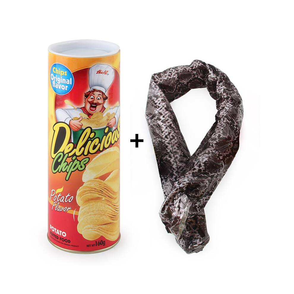 (Style A) Chips Potato Bounce Snake April Fool Day Gift Spoof Toy Prank Prop Halloween