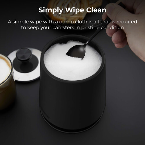 Tower Tower Sera Black Breadbin & Set of 3 Canisters Kitchen Storage Set 2