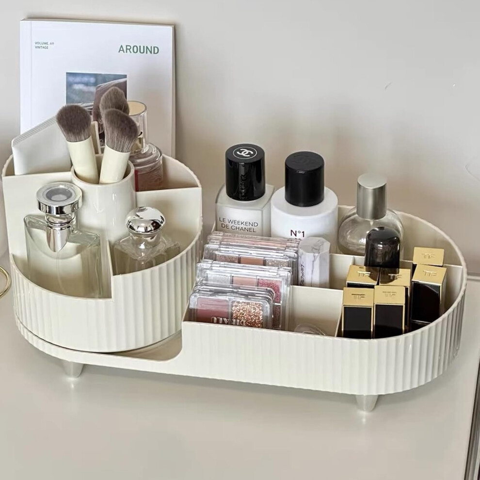 Vivo Makeup Organiser 360 Rotating Compartment 2 In 1 Cosmetic Lipstick Brush Storage