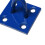 (Blue, Pack of 4) Horse Tie Staple on Plates (Rope Chain Tether) 6