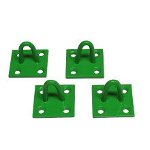 (Green, Pack of 4) Horse Tie Staple on Plates (Rope Chain Tether)