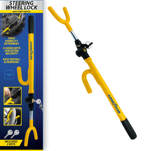 Goodyear Steering Wheel Lock AntiTheft Security Car Van Vehicle Safety Universal 2