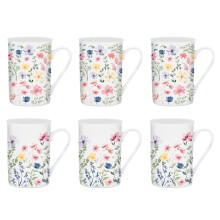 Set of 6 Floral New Bone China Coffee Mugs Afternoon Tea Cups Home Kitchen