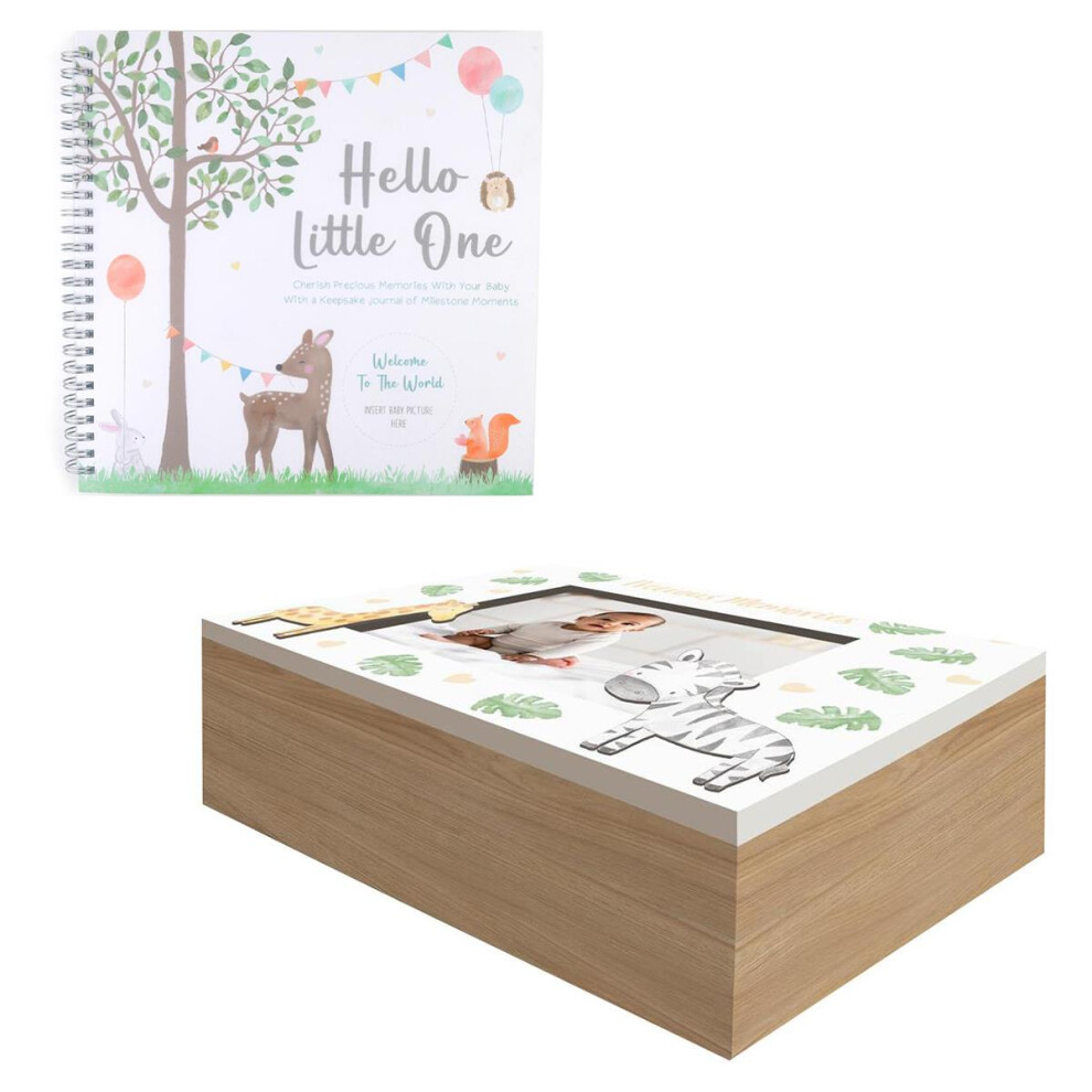 Baby Keepsake Journal & Box Milestone Precious Newborn Memories Book Photo Album Yöl