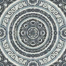 Wallquest Caspia Damask Circle Denim Blue Wallpaper Classic Acrylic Coated