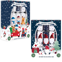 Set Of 20 Christmas Crackers Blue Santa And Gnomes Design Festive