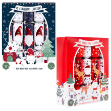 Set Of 20 Christmas Crackers Red Blue Santa And Friends Design Festive