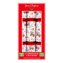 6 White Red Robin Eco Friendly Plastic Free White Green Christmas