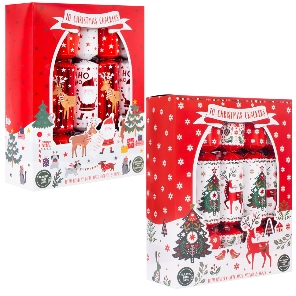 Set Of 20 Christmas Crackers Red Santa Nordic Design  Festive-image-OPC-PFBNTNB-NEW