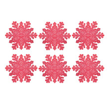 Set Of 6 Snowflake Placemats PVC Christmas Table Protector Round  Wedding, Dinner Parties Table Decor