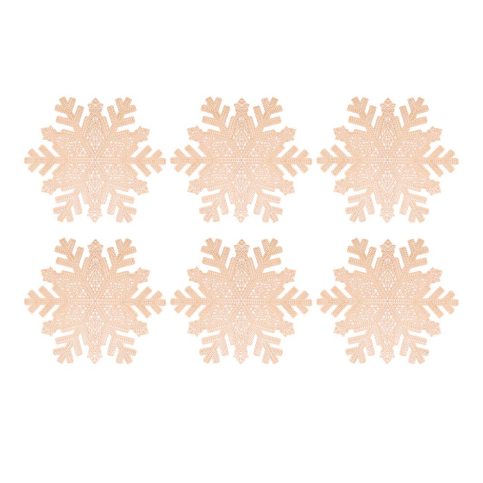 Set Of 6 Snowflake Placemats PVC Christmas Table Protector Round  Wedding, Dinner Parties Table Decor