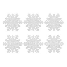 Set Of 6 Snowflake Placemats PVC Christmas Table Protector Round Wedding, Dinner Parties Table Decor