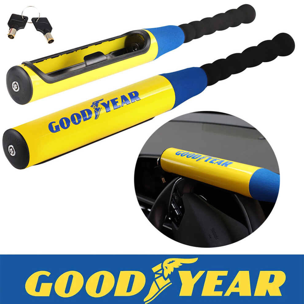 Goodyear Steering Wheel Lock Universal Baseball Bat Style Anti-Theft Car Vehicle