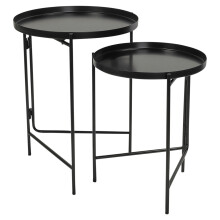 2Pc Set Round Stackable Nesting Table Coffee Table