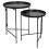 URBN Living 2Pc Set Round Stackable Nesting Table Coffee Table 1