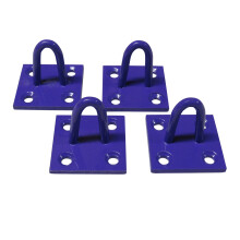(Purple, Pack of 4) Horse Tie Staple on Plates (Rope Chain Tether)