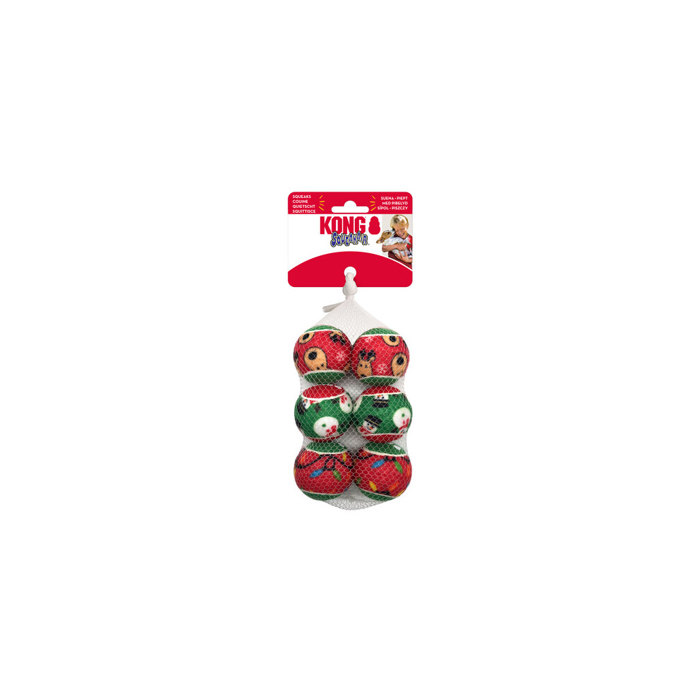 Kong Holiday Squeakair Balls 6Pk Small