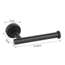 (Black) Stainless Steel Toilet Roll Holder And Towel Ring Set Wall Mounted Bathroom Tool