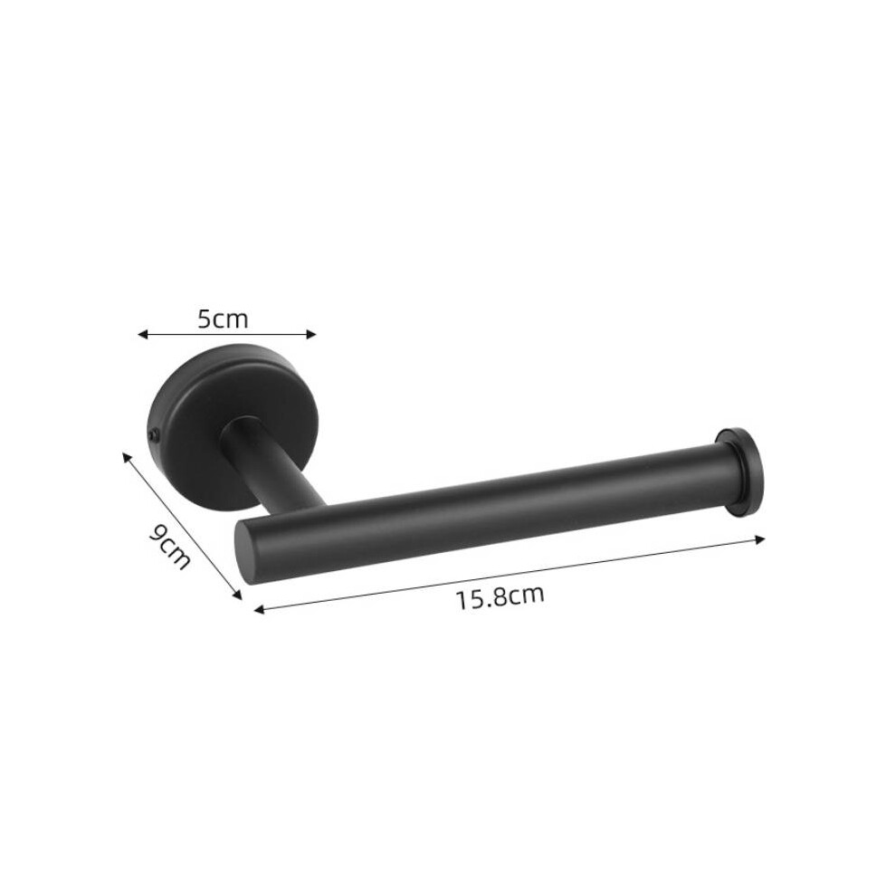 (Black) Stainless Steel Toilet Roll Holder And Towel Ring Set Wall Mounted Bathroom Tool-image-OPC-PFBNVNT-NEW