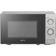 Solo Manual Microwave, 5 Power Levels And Defrost Function, 35 Minute Timer, 800 W, 20 Litre, Igenix IGM0820SS , Stainless steel