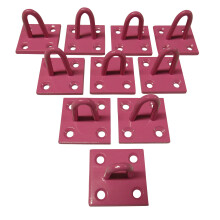 (Pink, Pack of 10) Horse Tie Staple on Plates (Rope Chain Tether)