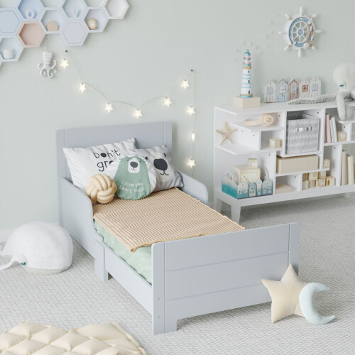 URBN Living (Grey) Classic Wooden Kids Bed Safety Side Guard Rail 2