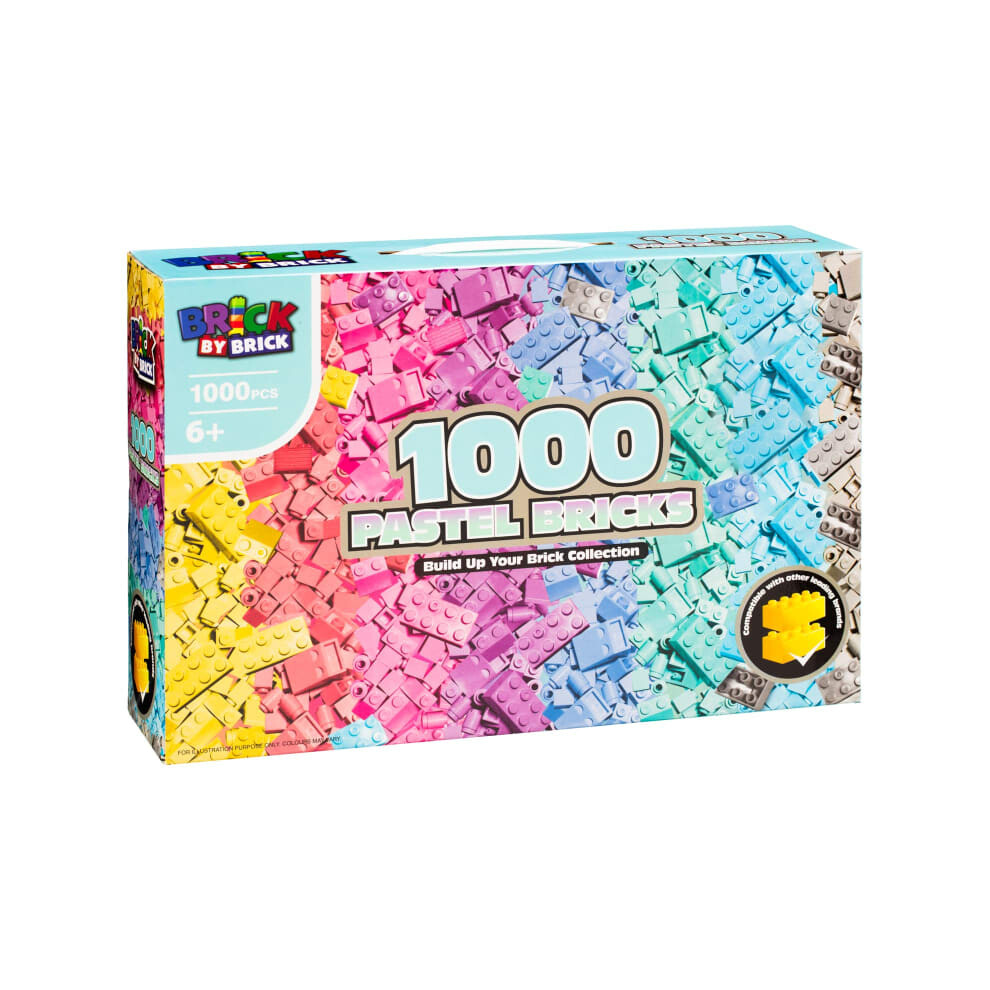 Colourful Design Brick by Brick Neon & Pastel Bricks Set1000pcs-Pastel