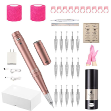 Wireless Makeup Machine Wireless Eyebrow Tattoo Machine - Micro Needle Device with Portable Power Supply(PINK)