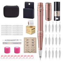 Wireless Makeup Machine Wireless Eyebrow Tattoo Machine - Micro Needle Device with Portable Power Supply(PINK)