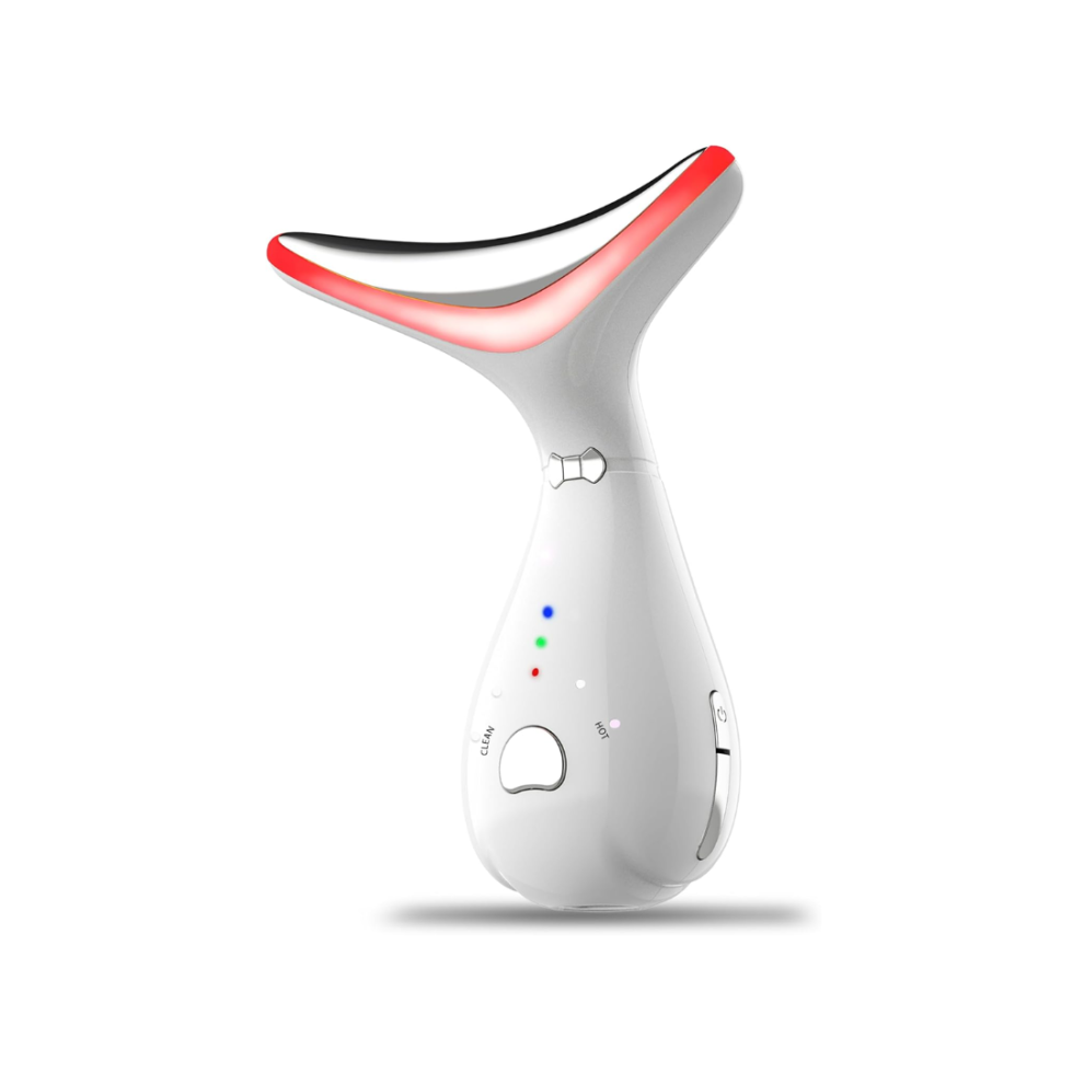 Chronus Red/Light/White Therapy For Face And Neck,Facial Wand,Wavy Chic Beauty Multifunctional Facial-Device(White)