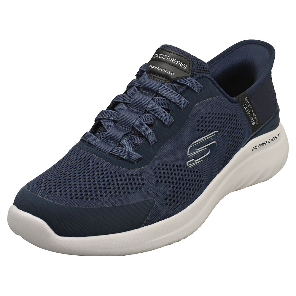 Skechers Slip-ins Bounder 2.0 Vegan Mens Casual Trainers in Navy - 11 UK