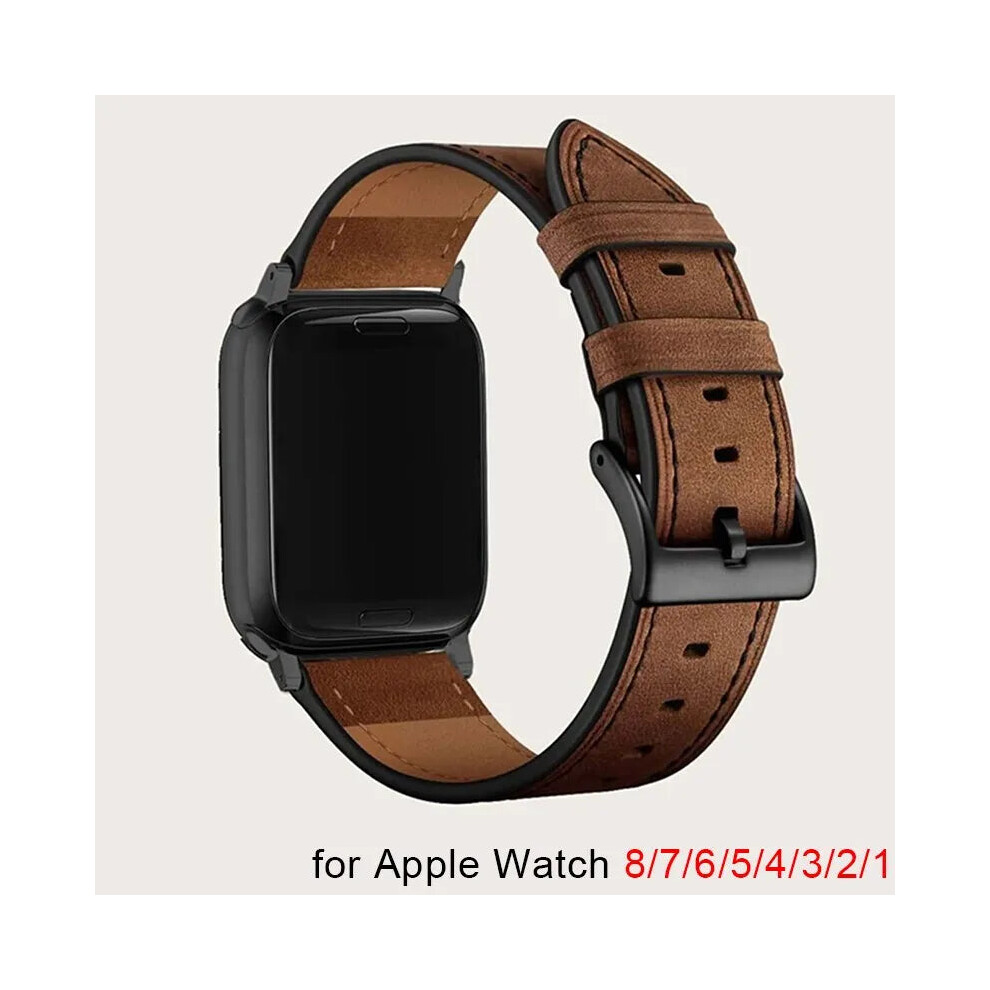 Other Manufacturer Brown,Yellow (Yellow Brown, 38Mm 40Mm 41Mm) Leather Strap For Apple Watch Iwatch Series