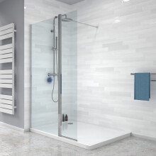 Nes Home Wet Room 700mm Shower 8mm Tempered Glass Screen With 300mm Return Panel