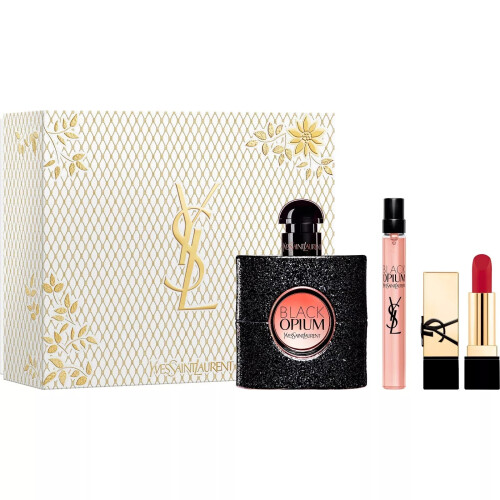Yves Saint Laurent YSL Black Opium 90ml EDP, 10ml Travel Spray & Mini RPCNM Gift Set