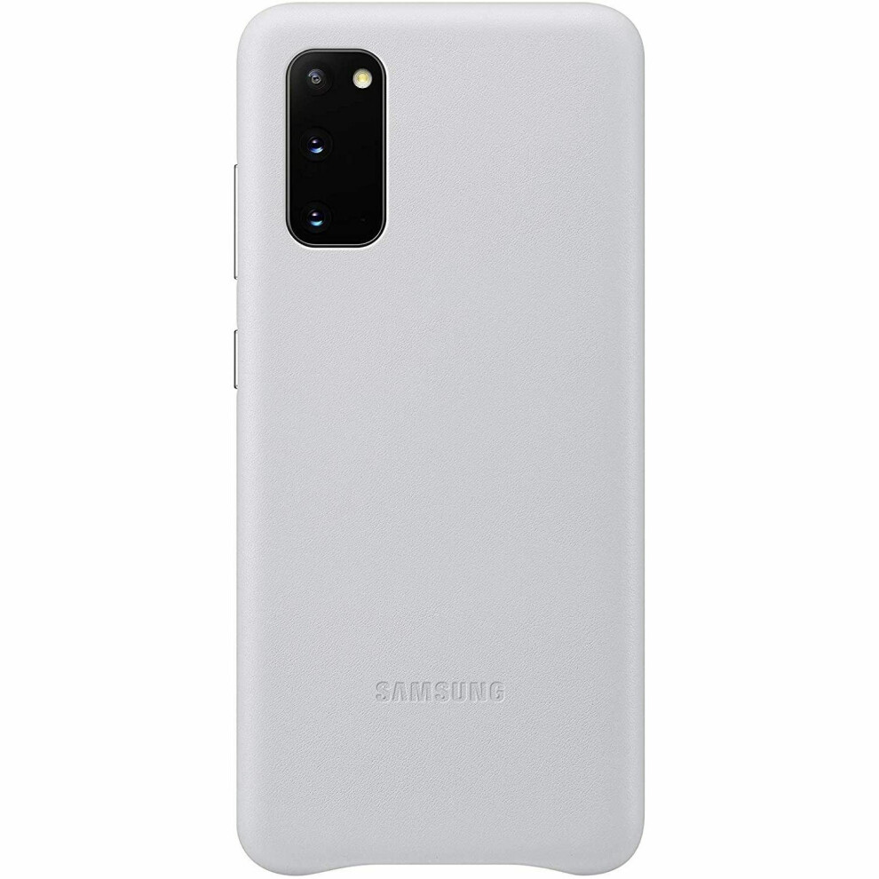 Samsung Galaxy S20 5G Leather Case Silver