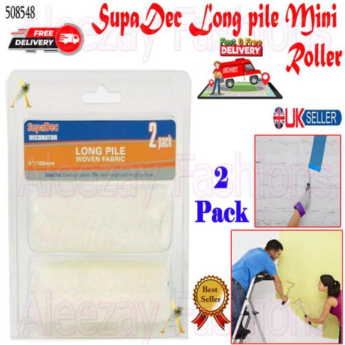 SupaDec Long Pile DIY Decorating Paint Foam Refills 4"/100mm 2 Pack