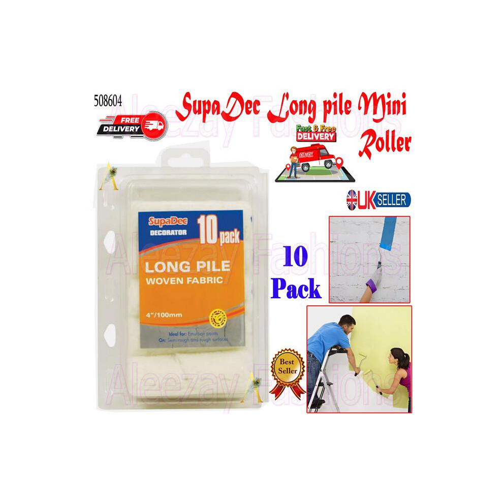 Decorating Paint Mini High Foam Roller Refills 4"/100mm 10 Pack-image-OPC-PFBP62V-NEW